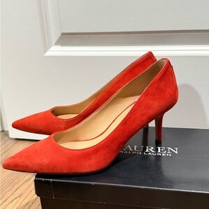 Ralph Lauren Women's Red Suede Pumps